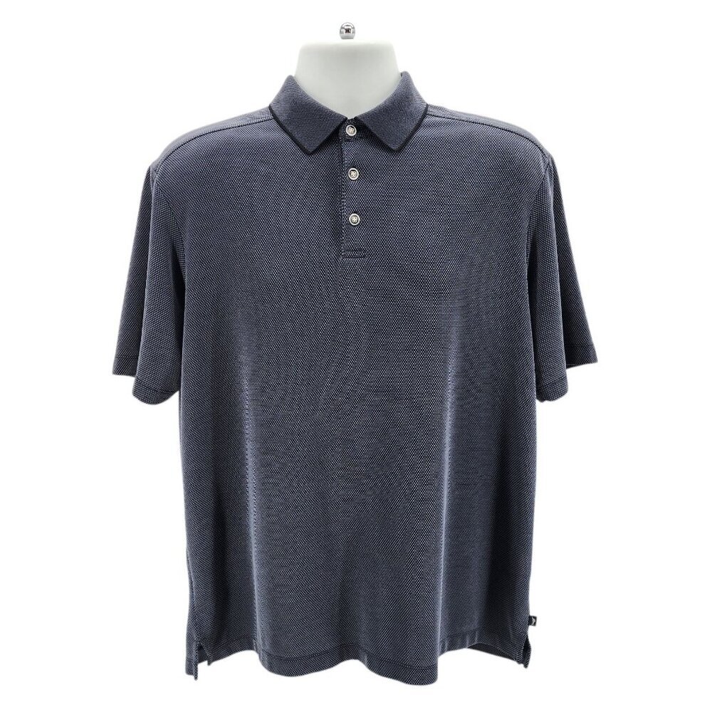Tommy Bahama Mens Medium Polo Shirt Checker Gray Black Golf Athleisure Travel